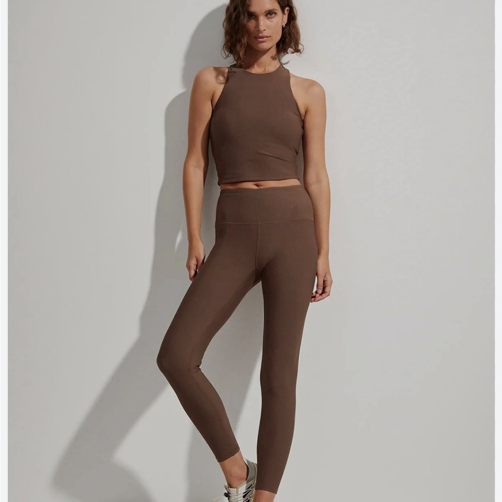 Varley - Let's Move Rib High Legging 25 - Carob colour